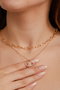 Heliophilia Silver Collar de Metal Dorado con Cadena Ajustable